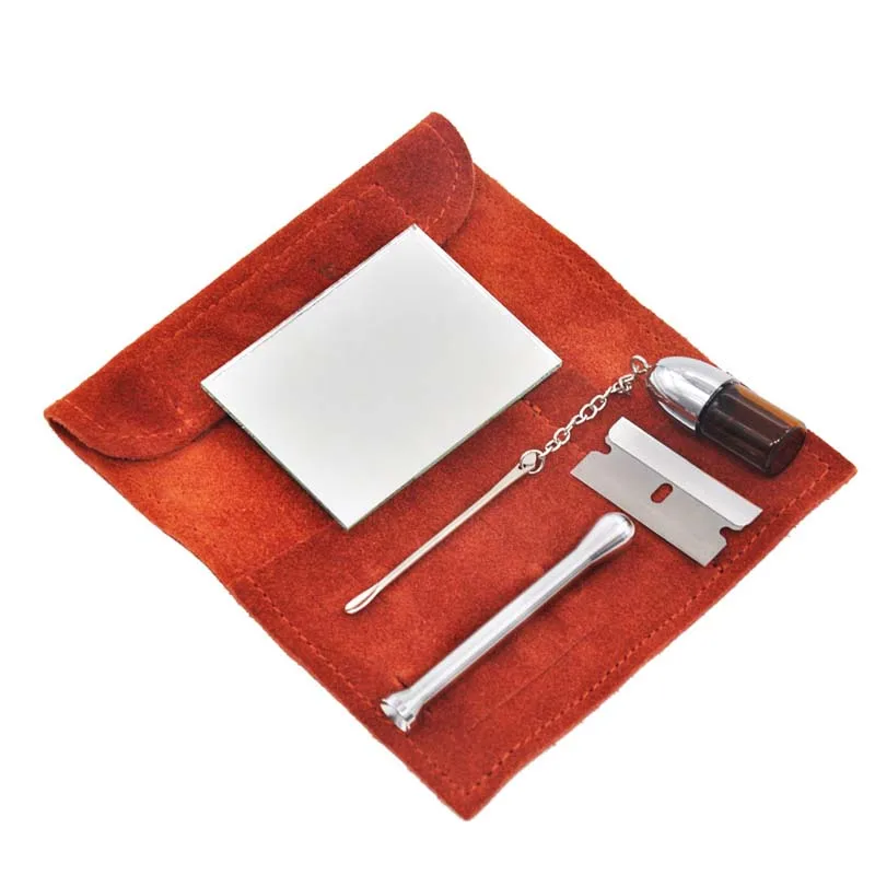 5 шт. Портативный кожаный набор для курения табачных сумок хранение трав сигарет