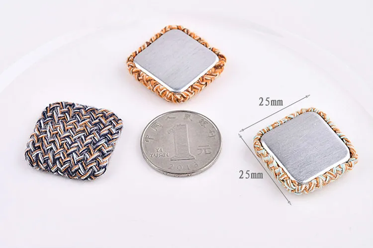 South Korea all-match cotton cloth square button accessories DIY Earrings Brooch hair rope bag material | Украшения и аксессуары