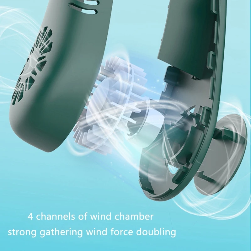 

Hanging Neck Fan Portable Refrigeration Ice Sense Lazy Fan USB Cooler Leafless Fan Electric Fan For Outdoor Office Travel