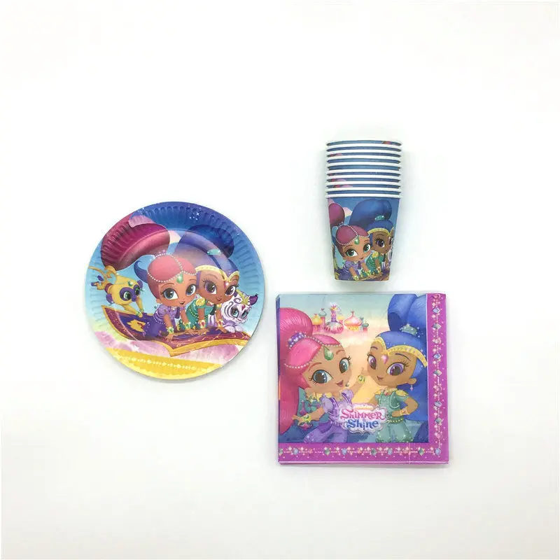 Мерцающие и блестящие 61 шт. наборы одноразовой посуды украшения для дня рождения
