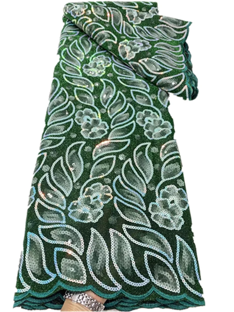 Французская фотография зеленая вышивка фототкань 5 ярдов африканская кружевная