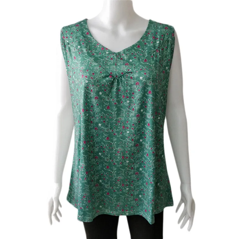 

2021 Summer Fashion Floral Print Loose Vest Female Sleeveless V-Neck Casual women's Tank Tops Temperament Street Clothes