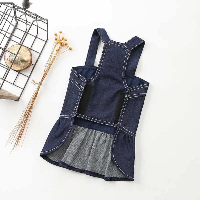 Платье для собаки джинсовая юбка на пуговицах одежда щенка Размер XS S M L XL милое