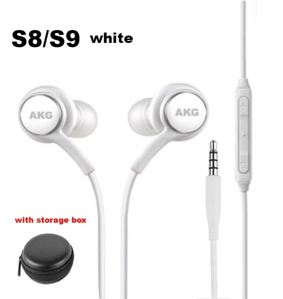 S8 S9 white with box Наушники AKG EO IG955 в уши 3,5 мм/тип-c с микрофоном Проводная гарнитура для SAMSUNG Galaxy note10 S10/S10+ S9 S8/S8+ S7 huawei xiaomi - Цвет: S8 S9 white with box