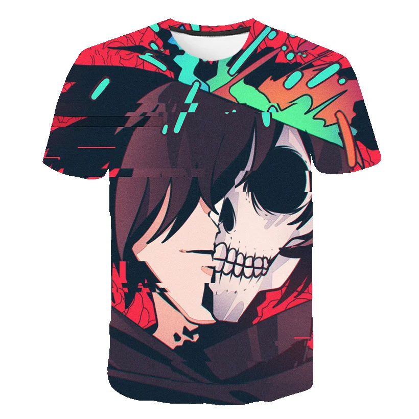 

3D t shirt men Skull cool T-shirt fashion men's T-shirt hip-hop Anime Style O collar shirt top 2020 latest summer brand oversize