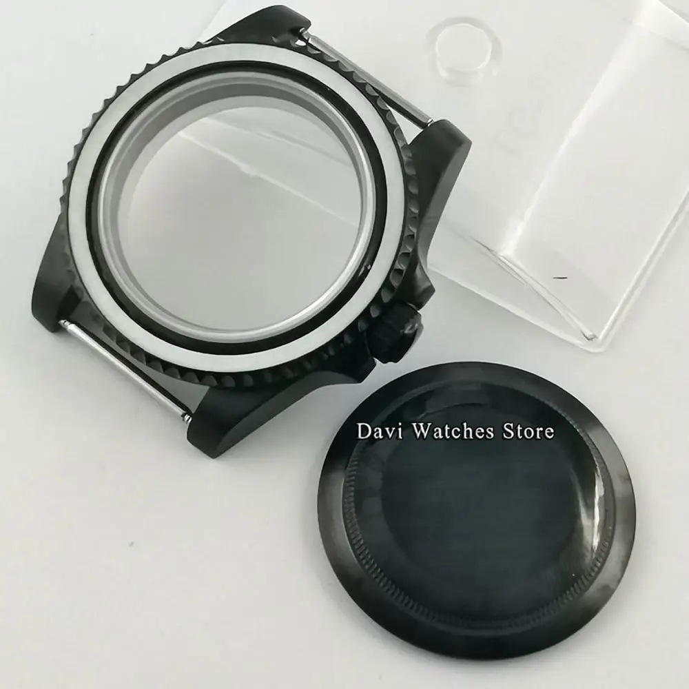 Однотонный черный чехол задняя крышка с сапфировым стеклом подходит для NH35 NH36 ETA