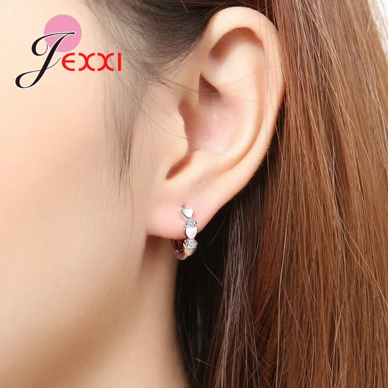 

High Quality 925 Sterling Silver Shiny Cubic Zirconia Hoop Earrings For Women Girls Lovely Jewelry Gifts For Birthday Party
