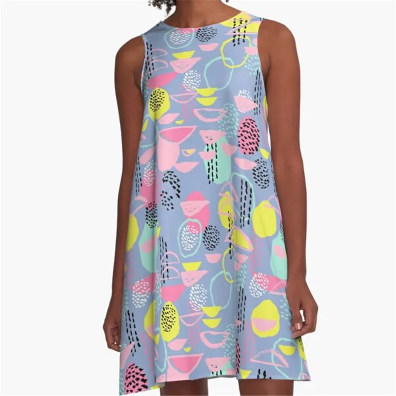 

Fashion Women summer dresses Alice In Wonderland Printed A-Line Boho Dress for women harajuku Sexy ladies mini short beach dress