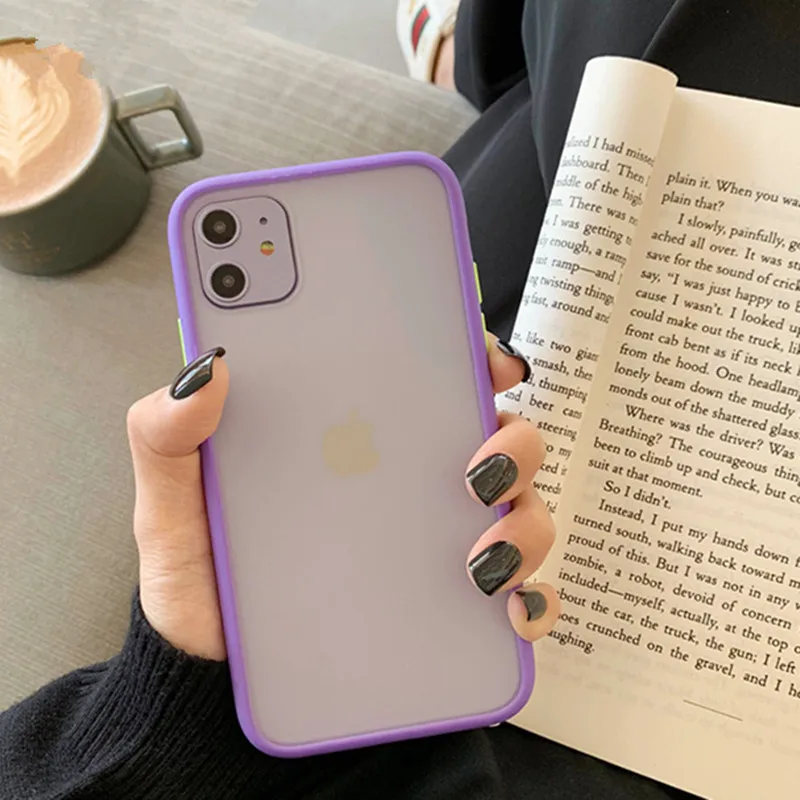 shockproof phone case for iphone 11 pro max xr x xs max 7 8 6 plus soft tpu border matte back pc candy color back cover free global shipping