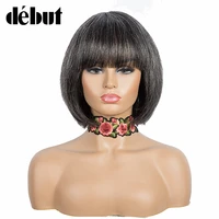 debut short bob wigs 100 remy straight human hair wigs with bangs 613 blonde wigs for black women 27 34 colored full wigs