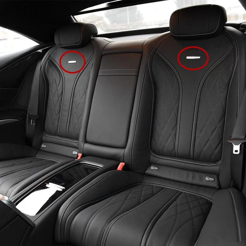 Эмблемы с логотипом AMG 2 шт. металлические значки для тюнинга передних сидений