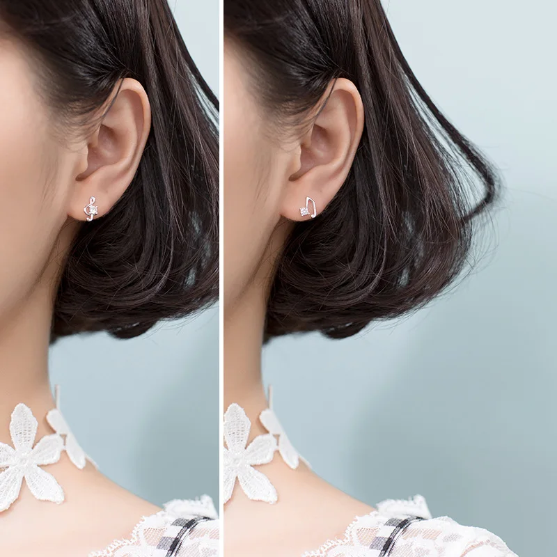 Серьги гвоздики из серебра 100% пробы с фианитами|Серьги-гвоздики| |