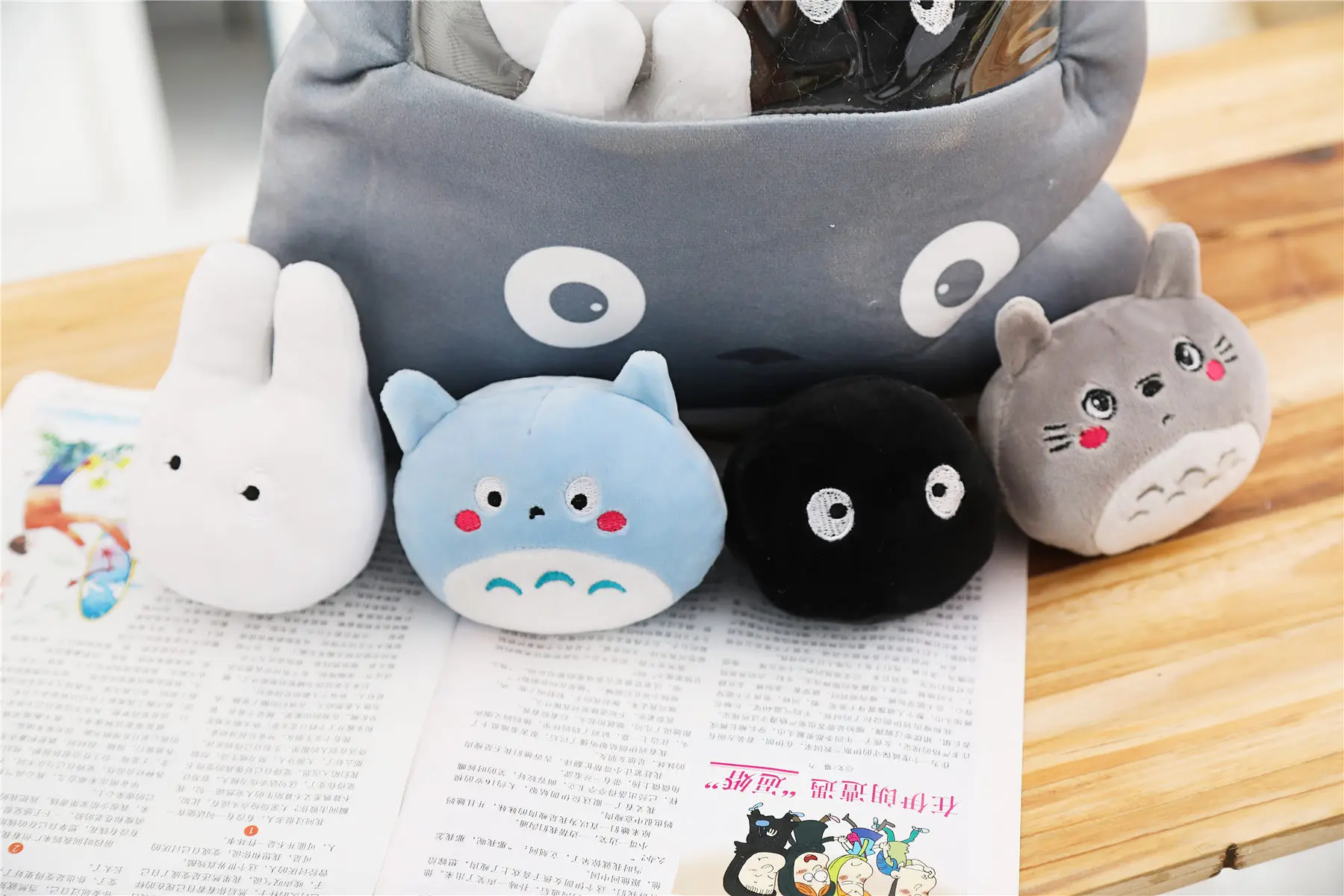 Juguetes de peluche creativos para ni&ntilde;os, juguetes de Totoro, almohada de aperitivo, mu&ntilde;ecos kawaii, mi cercano, Totoro, 8 unids/lote-4