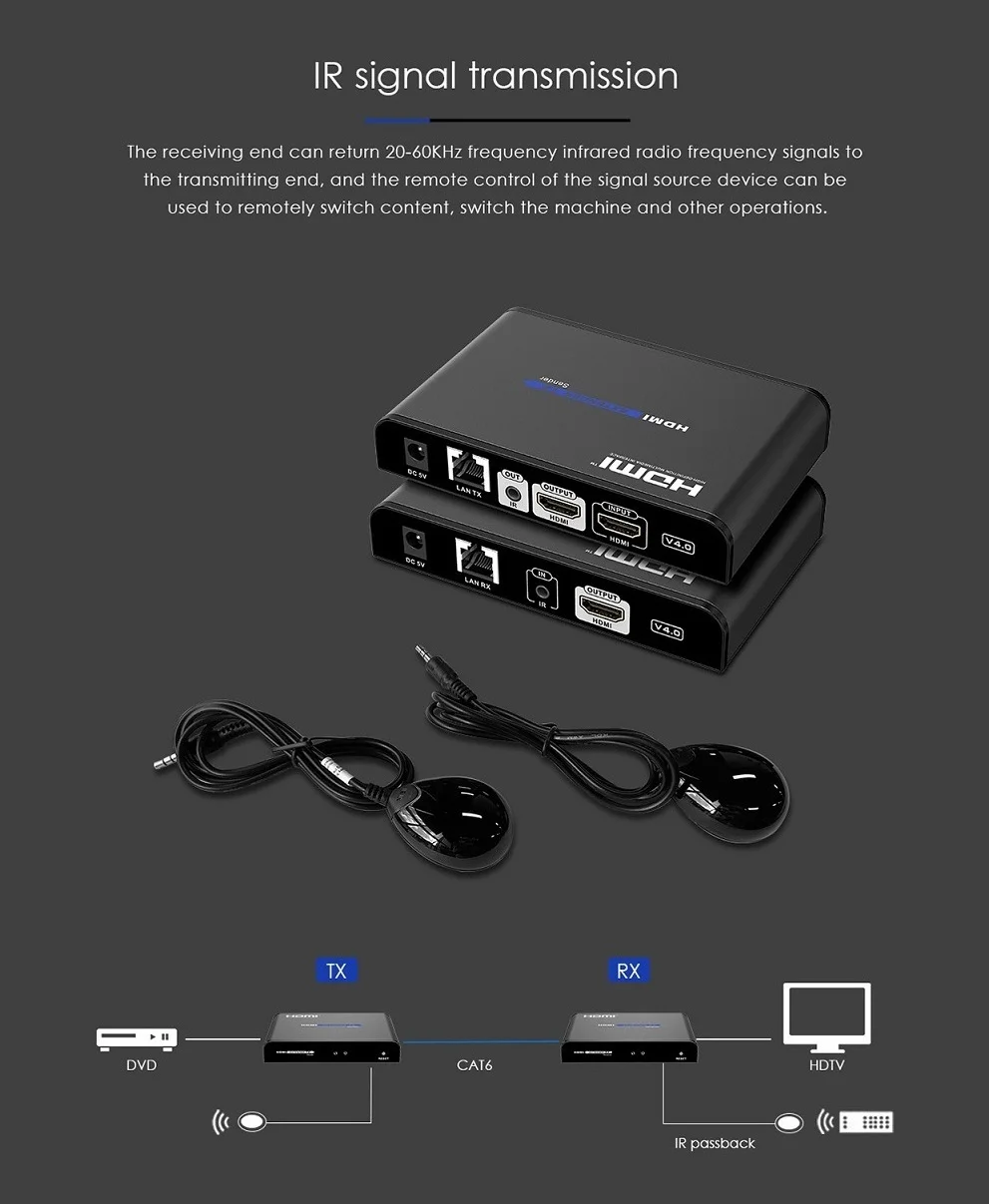 LKV383Pro V4.0 HDMI-совместимый удлинитель TCP IP переключатель маршрутизатора один на