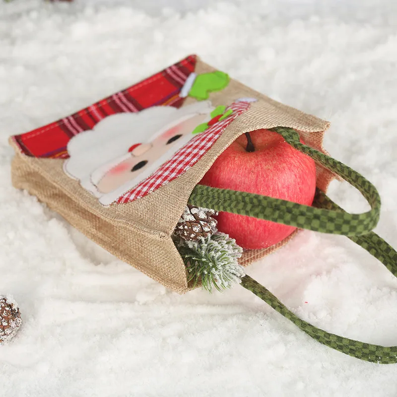 Santa Sacks Bags Candy Dragee Apple Handles for Gift Christmas Decorations Home New Year 2021 Presents Women Bag 2020 | Дом и сад