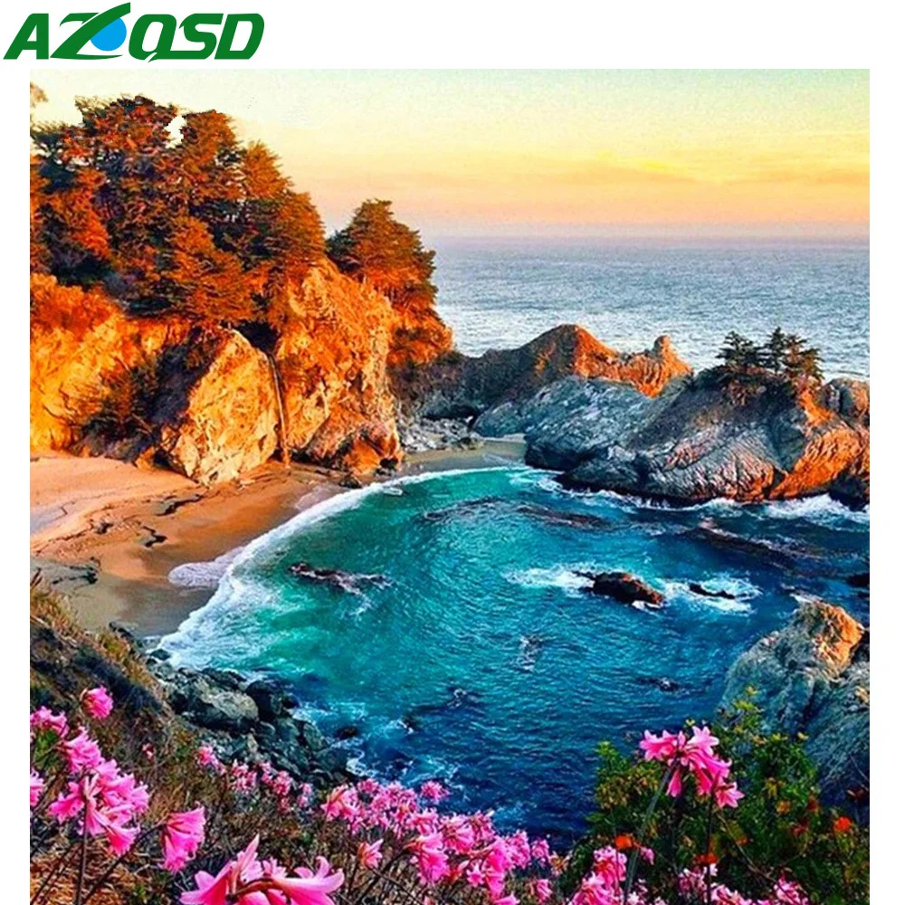 AZQSD алмазная живопись морской пейзаж вышивка 5D Новое поступление полная
