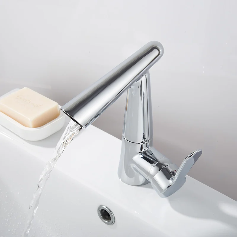 Однорычажный смеситель для раковины вращающийся на 360 градусов Носик латунный