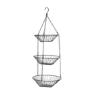 3-уровневая Современная Выходная корзина для фруктов с регулируемой высотой, легко чистится, с крючком