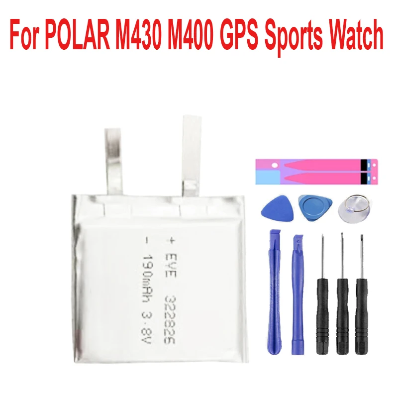 190mAh 3 8 V батарея ядро для POLAR M430 M400 GPS спортивные часы Новый Li Polymer перезаряжаемый