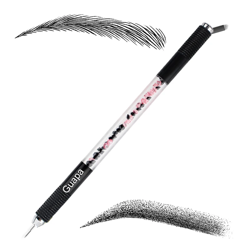 Черный двойной боковой мануального татуажа бровей брови ручная Ручка инструмент