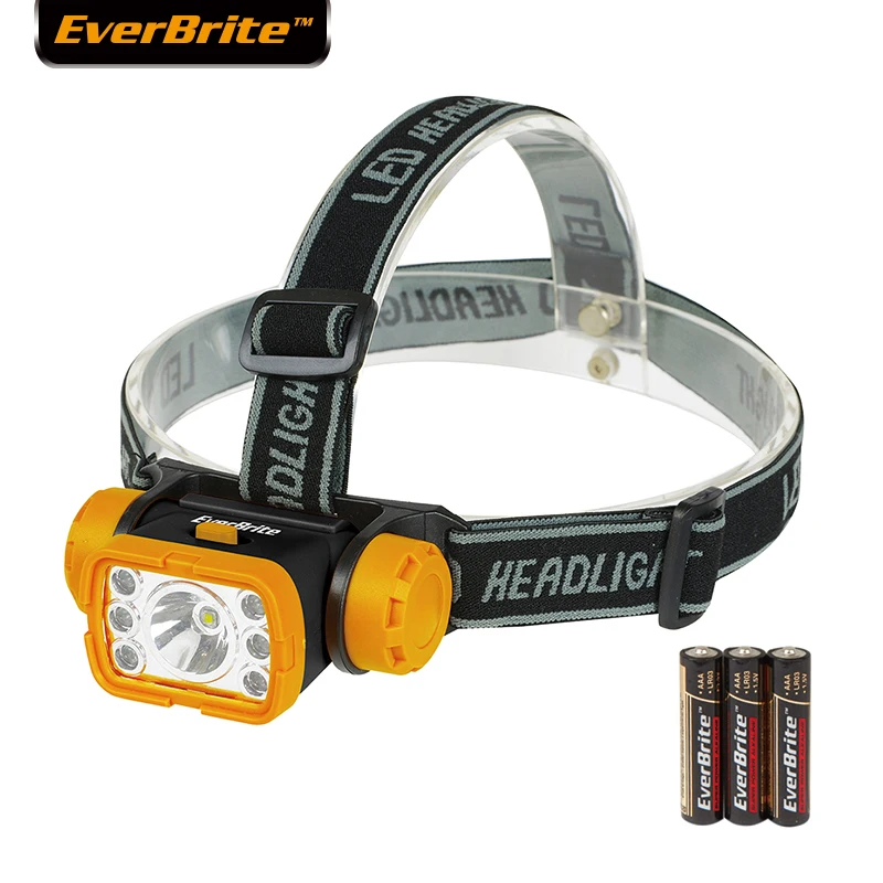3AAA 3W 6LED EVERBRITE светодиодный налобный фонарь 8 светодиодный головной луч 30 люмен расстояние освещения 20 м с Батарея 2 упак./лот - Испускаемый цвет: 3AAA 3W 6LED