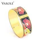 Разноцветный дизайнерский золотистый эмалированный браслет с узором, Женский Цветной яркий Браслет-манжета, Этнические украшения