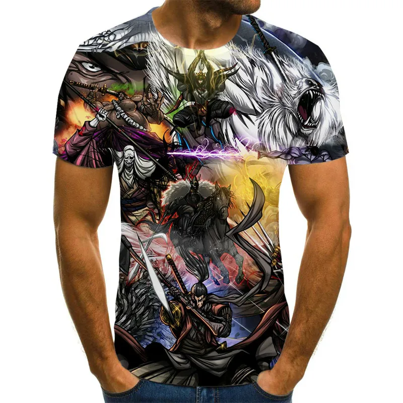 

Game pattern men's 3D printing anime clothing fashion Harajuku top O-neck short-sleeved casual T-shirt summer streetwear