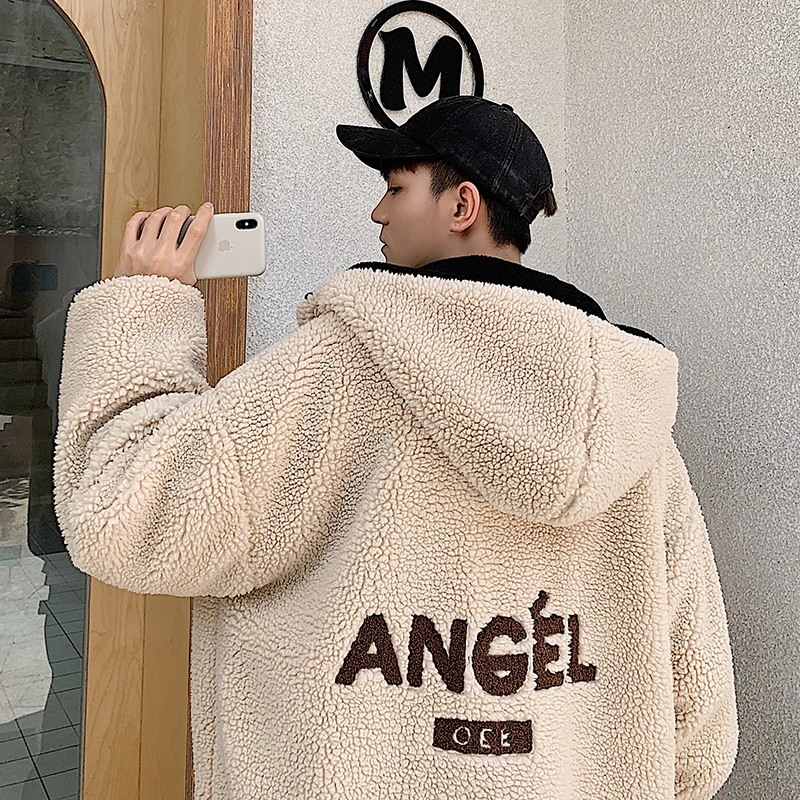 Winter Lambskin Coat Men's Casual All-Matching Warm Hong Kong Style Korean Style Double-Sided Velvet Cotton-Padded Coat Loose