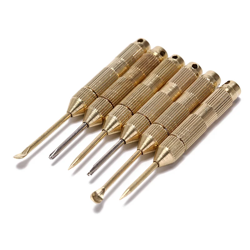 

5pcs EDC Easy Carry Outdoor Camping Brass Toothpick Multi-functional Digging Ear Tools