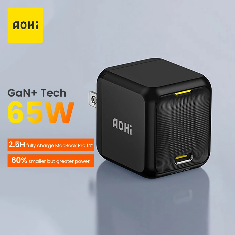 

AOHI Magcube 65W GaN+ Charger USB C Charger Type C Fast Charging Quick Charge 4.0 3.0 PD Charger for iPhone 13 12 Samsung Laptop