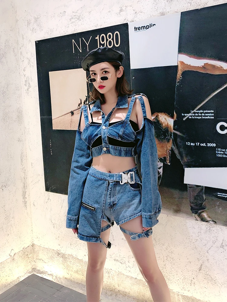 Европейские товары Новинка осени 2019 индивидуальная короткая джинсовая куртка с