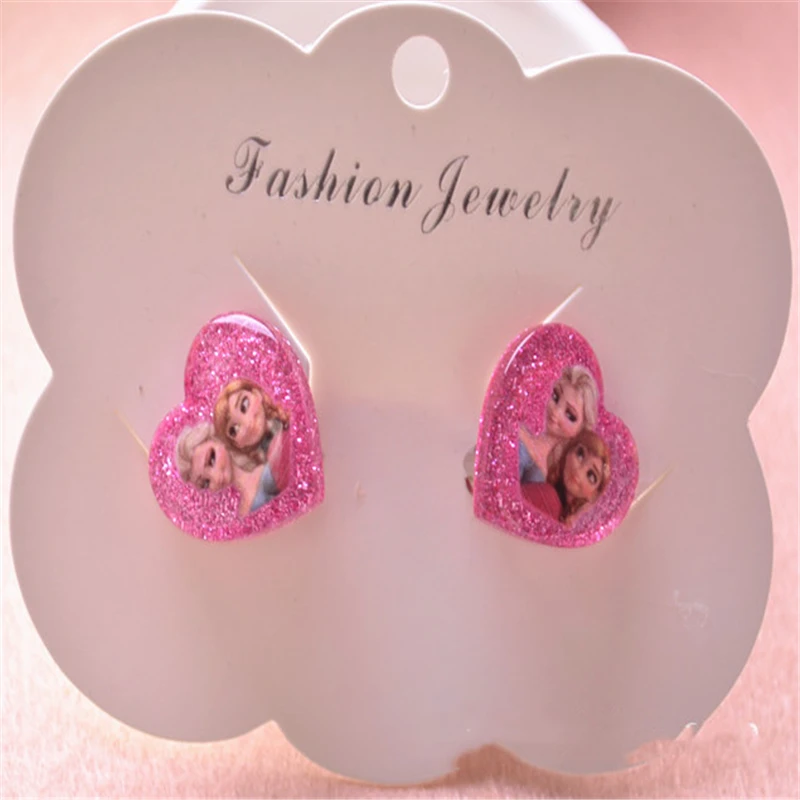 2 шт. диснеевских мультфильмов Холодное сердце Детские Клип серьги не проколотых