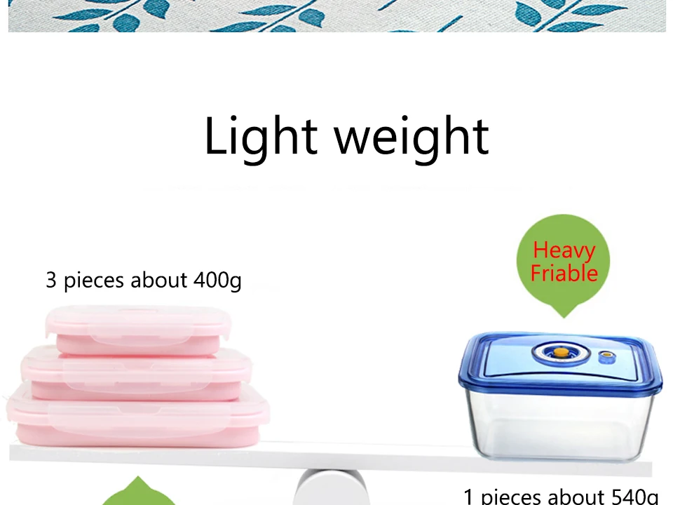 Силиконовый складной Ланч-бокс, контейнер для хранения еды, Bento BPA Free, Microwavable, портативный, для пикника, кемпинга, прямоугольная, открытая коробка