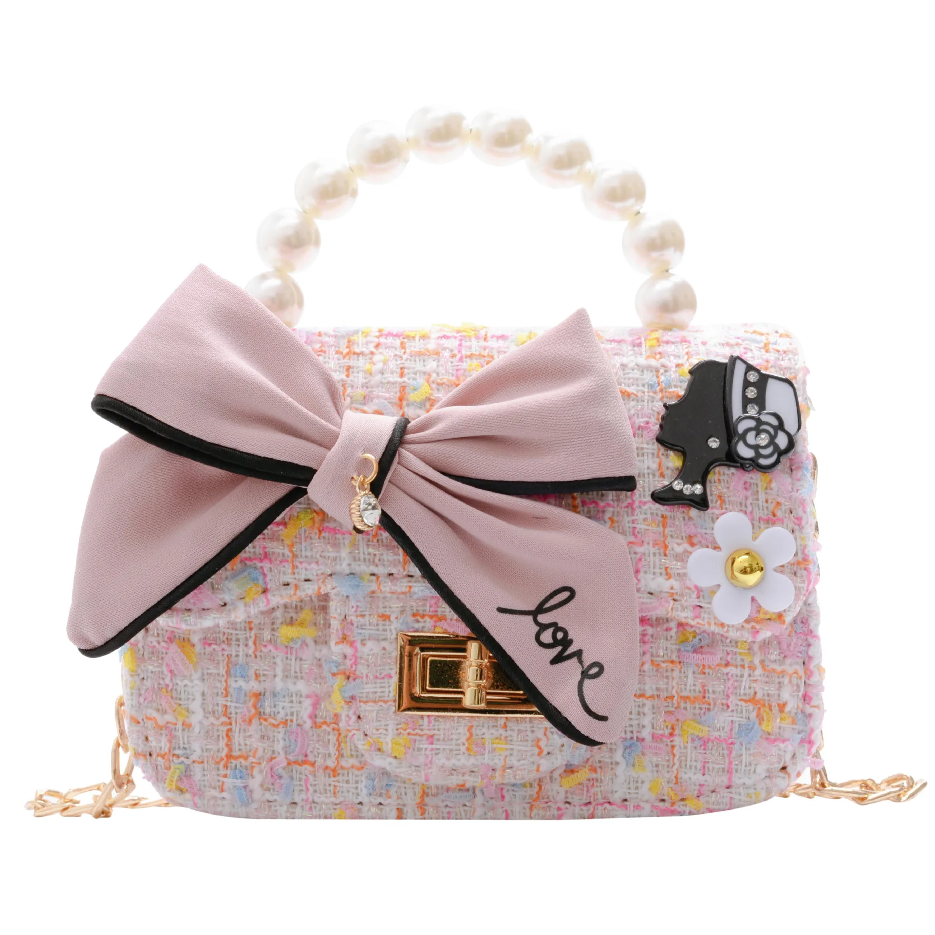 

Korean Children's Mini Pearl Handbags Tote Cute Girls Princess Crossbody Bags Kids Small Coin Wallet Pouch Baby Party Purse