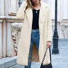 Женская длинная куртка размера плюс, пальто, новинка 2022, модное однотонное флисовое пальто, повседневная верхняя одежда, теплый мягкий кардиган, женское меховое пальто