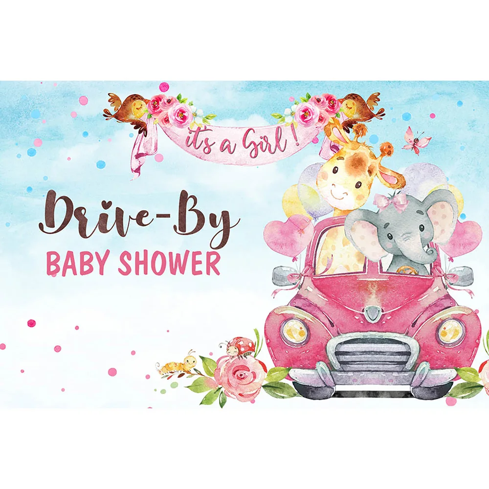 Детский задний фон для фотосъемки новорожденных девочек с изображением сафари