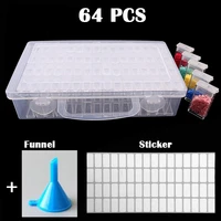 64pcs diamond painting tools sets 5d diamond painting accessories kits storage box funnel point sticker drill pen set