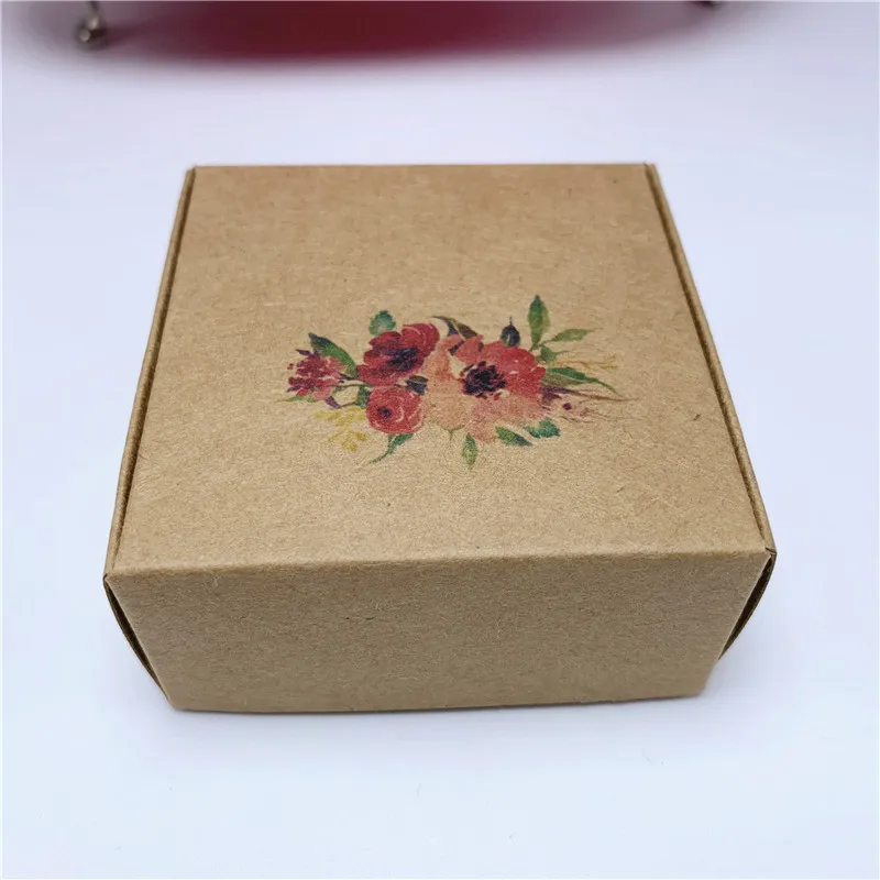 50 шт. 6,5x6,5x3 см подарочные коробки с модным принтом "Handmade with love" бумажные коробки для ювелирных изделий чехол для дисплея с индивидуальным логотипом - Цвет: 15.66