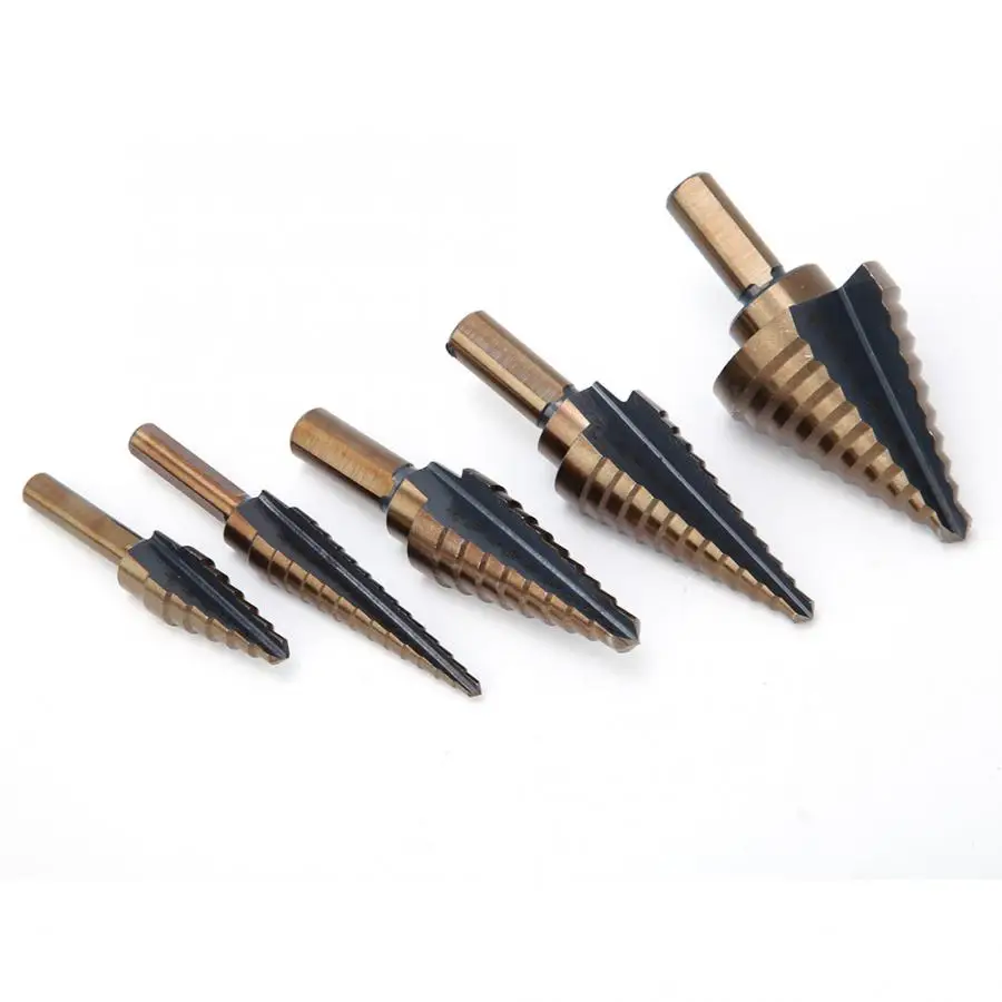 HSS Drill Saw Carpenter 5 Pcs Step Bit Triangular Shank High Speed Steel Hole Cutter | Инструменты