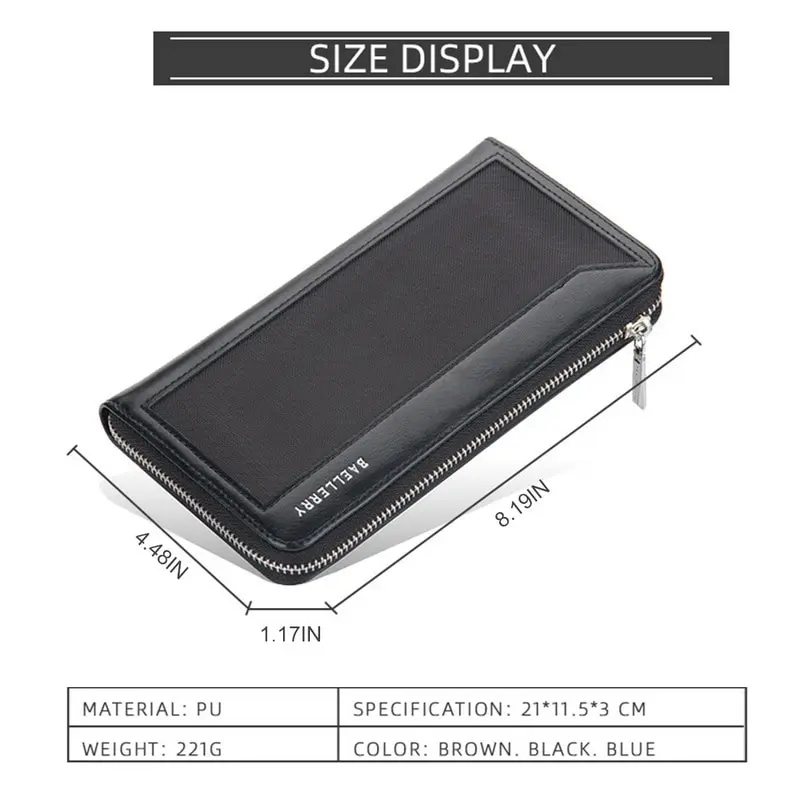 

Men Long Wallet Luxury Credit Card Holder Purses Carteira Masculina Carteras Billetera Hombre Leather Money Portfe Carte Clutch
