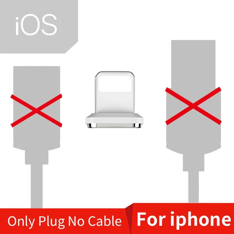 NOHON Магнитный кабель Micro usb type C Магнитный USB кабель передачи данных для быстрой зарядки для iPhone XS MAS X XR 8 7 6 6S магнит зарядное устройство для телефона - Цвет: Only iOS Plug