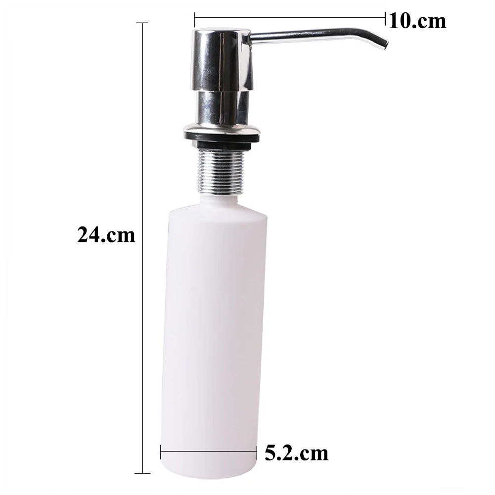 

300MLKitchen Bathroom Sink Soap Dispenser ABS Dispenser Detergent Liquid Soap Lotion Refillable Dispensers Stainless Steel Head