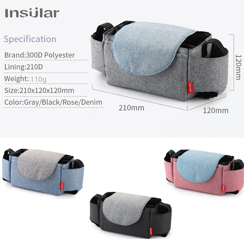 

Diaper Bag Baby Stroller Organizer Maternity Nappy Bags Accessories for Portable Baby Carriage Bottle Cup Holder Diaper Bags