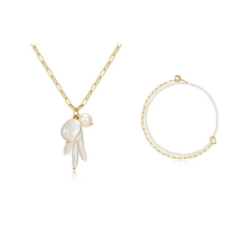 

European and American Vintage Natural Freshwater Pearl Necklace Normcore Style Pendant Necklace Female