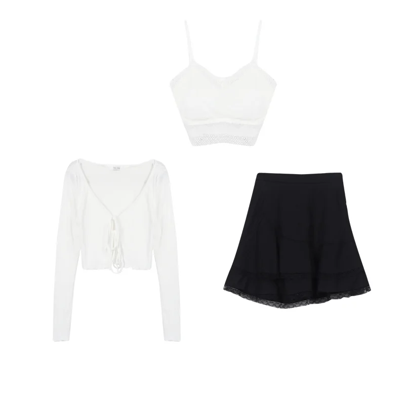 Корейская летняя тонкая рубашка бандажный короткий солнцезащитный кардиган