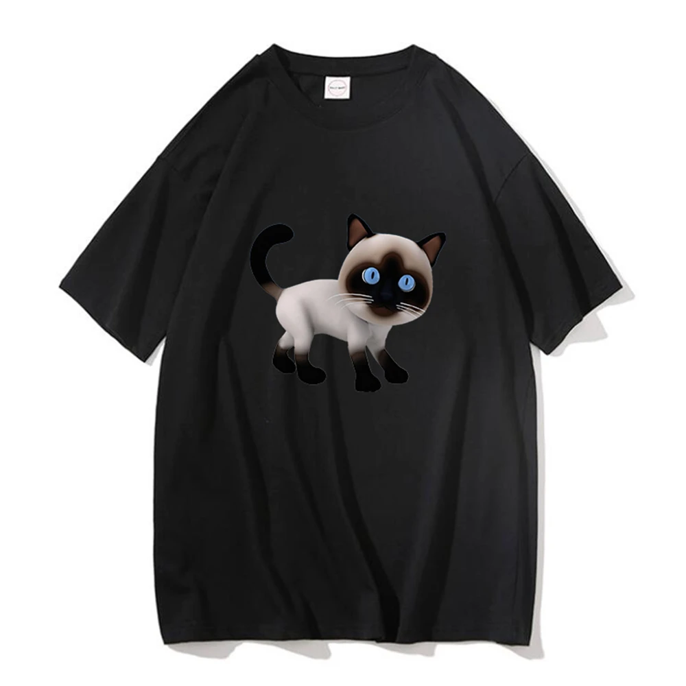 

Cat Summer Adult T-shirt Women Short Sleeve Harajuku Casual Loose Streetwear Graphic