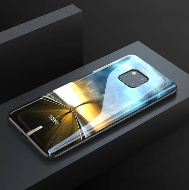 Чехол из закаленного стекла для huawei P30 P30 Pro mate 30 20 Pro p30 4 в 1 6D изогнутая шахматная доска противоударный чехол мягкий чехол - Цвет: Color B