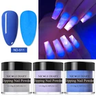 Пудра для ногтей NICOLE DIARY светящийся акриловый, светящаяся в темноте, натуральные сухие украшения для ногтей, термическое погружение, натуральная сушка