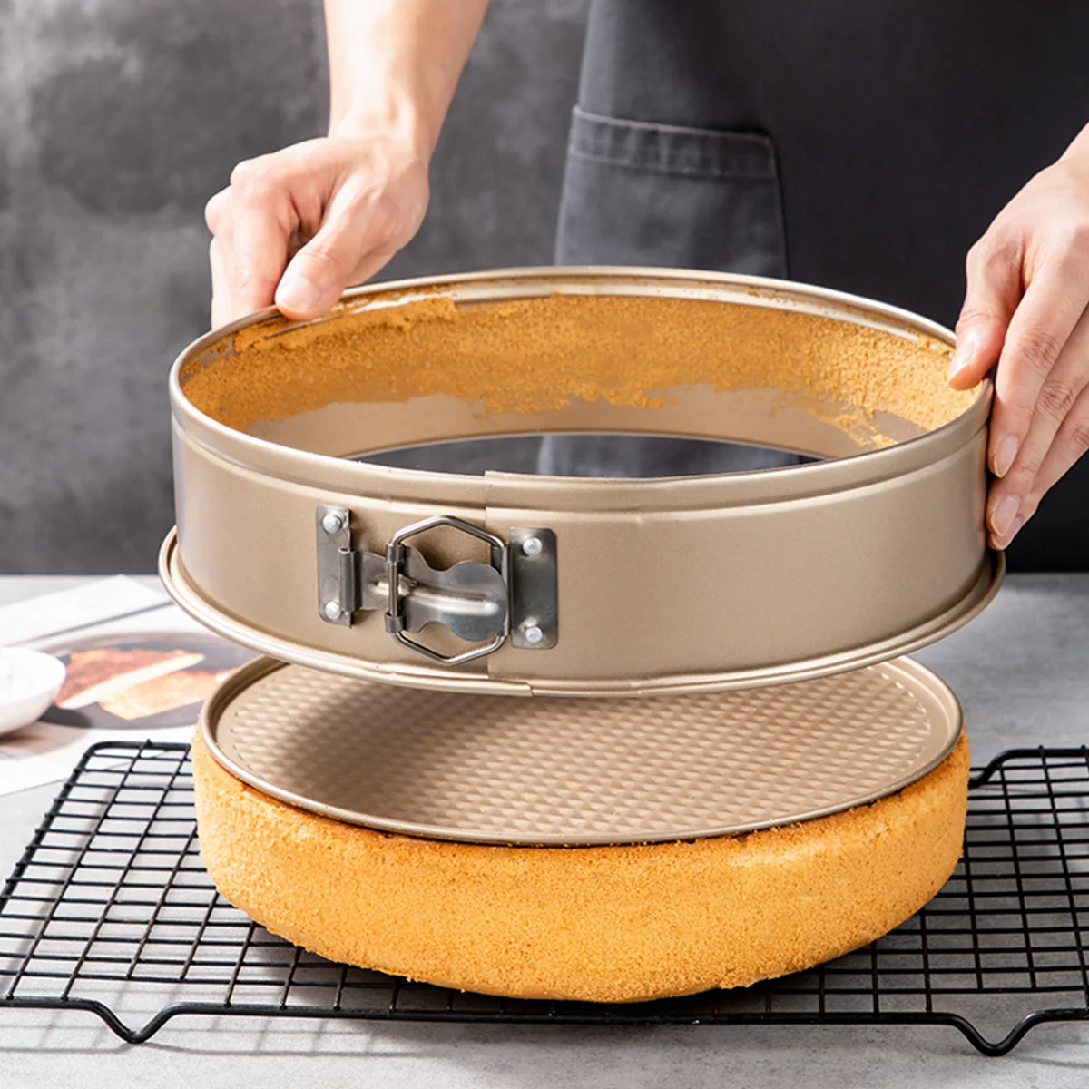 Плита король кекса Сковорода со съемным дном герметичные Пан чизкейк Intsun