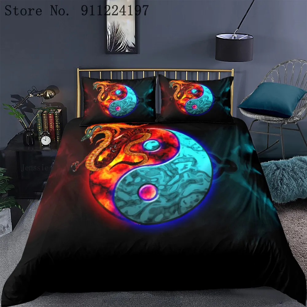 

Yin-Yang Duvet Cover High Quality Bedspread Queen King Size Bed Sheet Comforter Set 229*229CM Size 2/3Pcs For Home Textiles